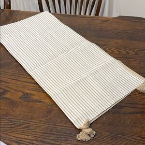 Striped Table Runner with Tassels